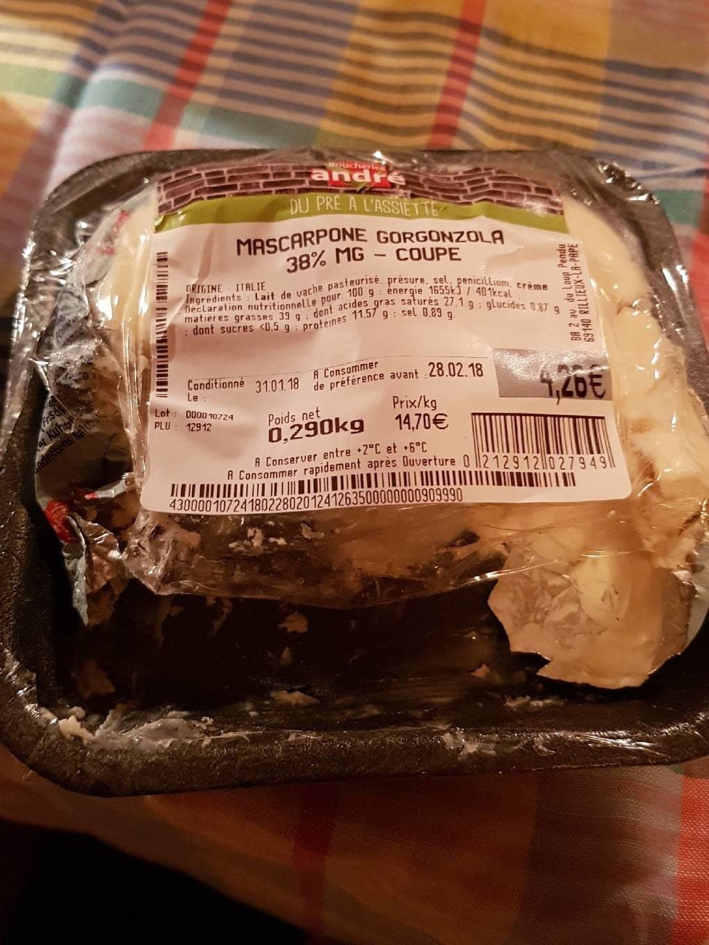 Boucherie André Gorgonzola au mascarpone packshot