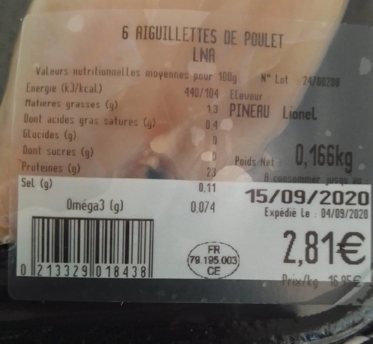 La Nouvelle Agriculture Aiguilettes de poulet packshot