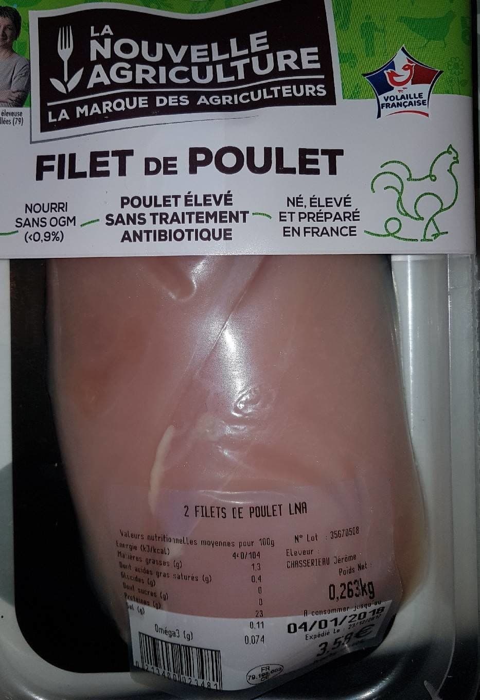 La Nouvelle Agriculture Filet de poulet packshot
