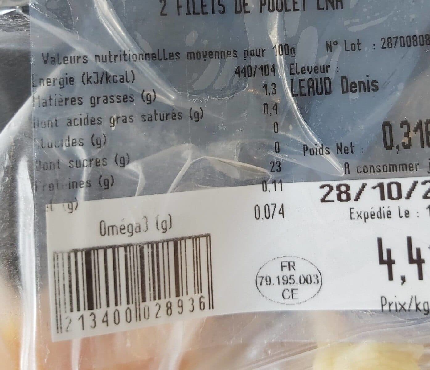 La Nouvelle Agriculture Filet de poulet packshot