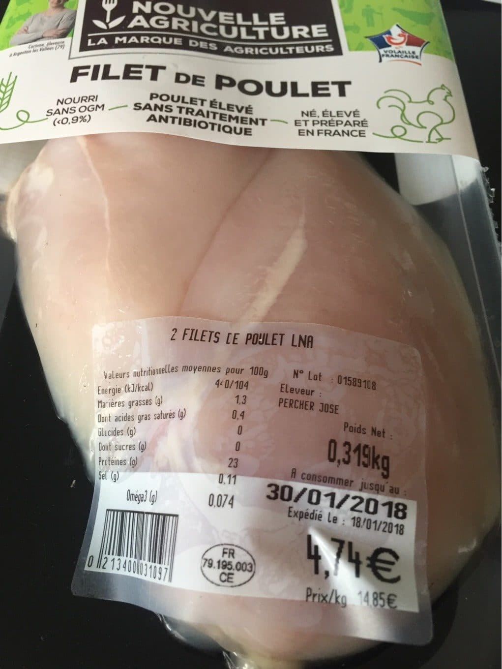 La Nouvelle Agriculture Filet de poulet packshot