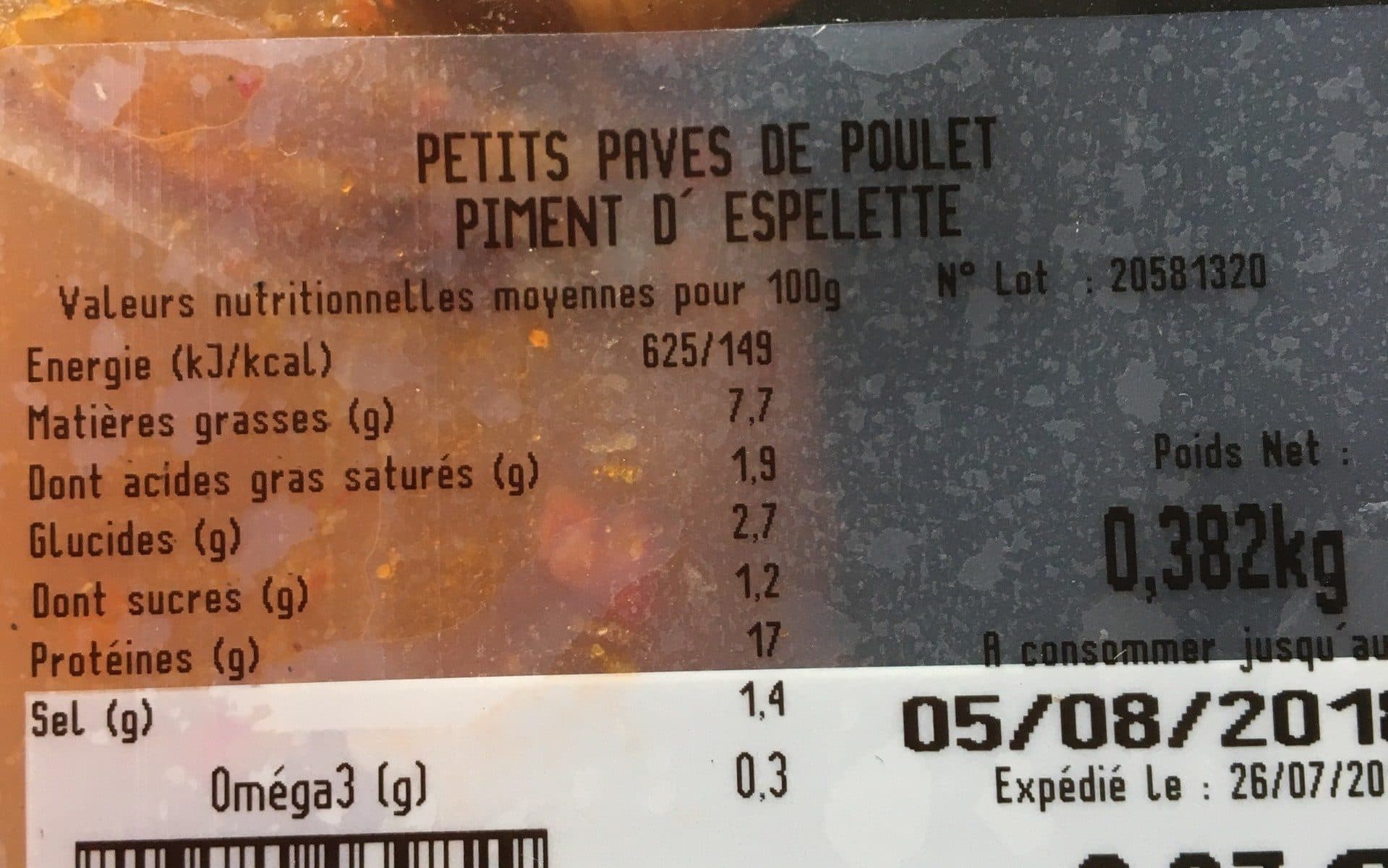 La Nouvelle Agriculture Petits pavés de poulet piment d'espelette packshot