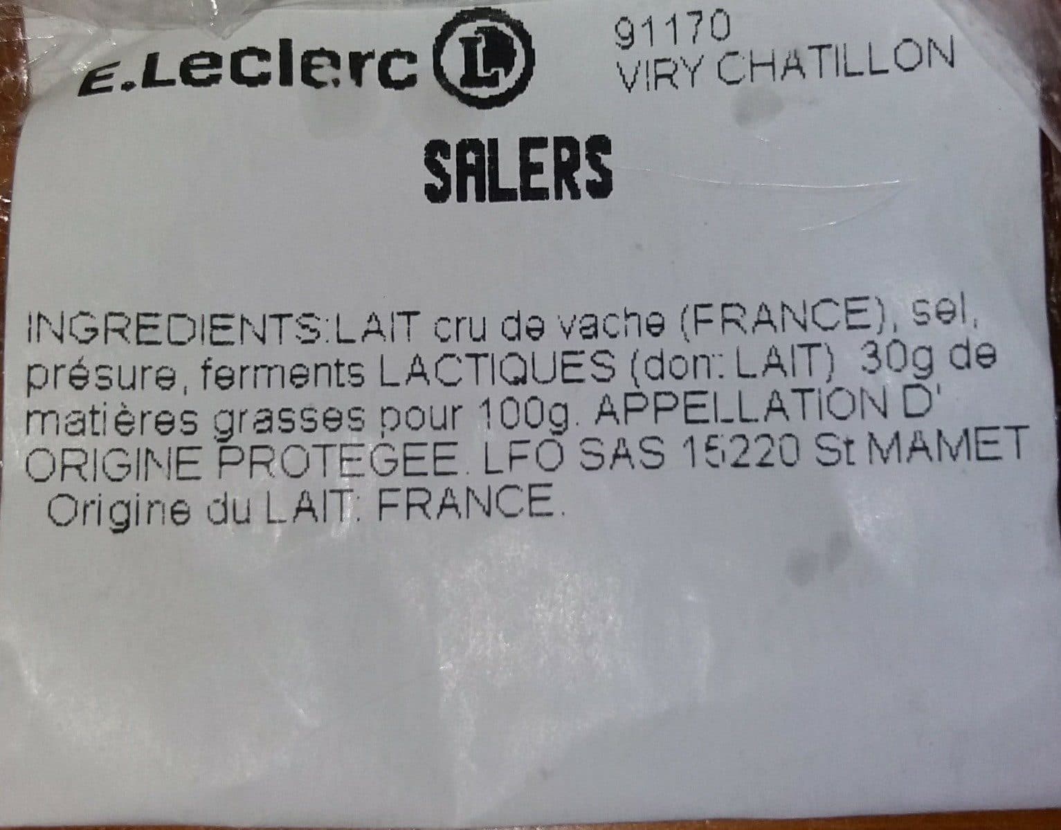 Open Food Facts Salers packshot