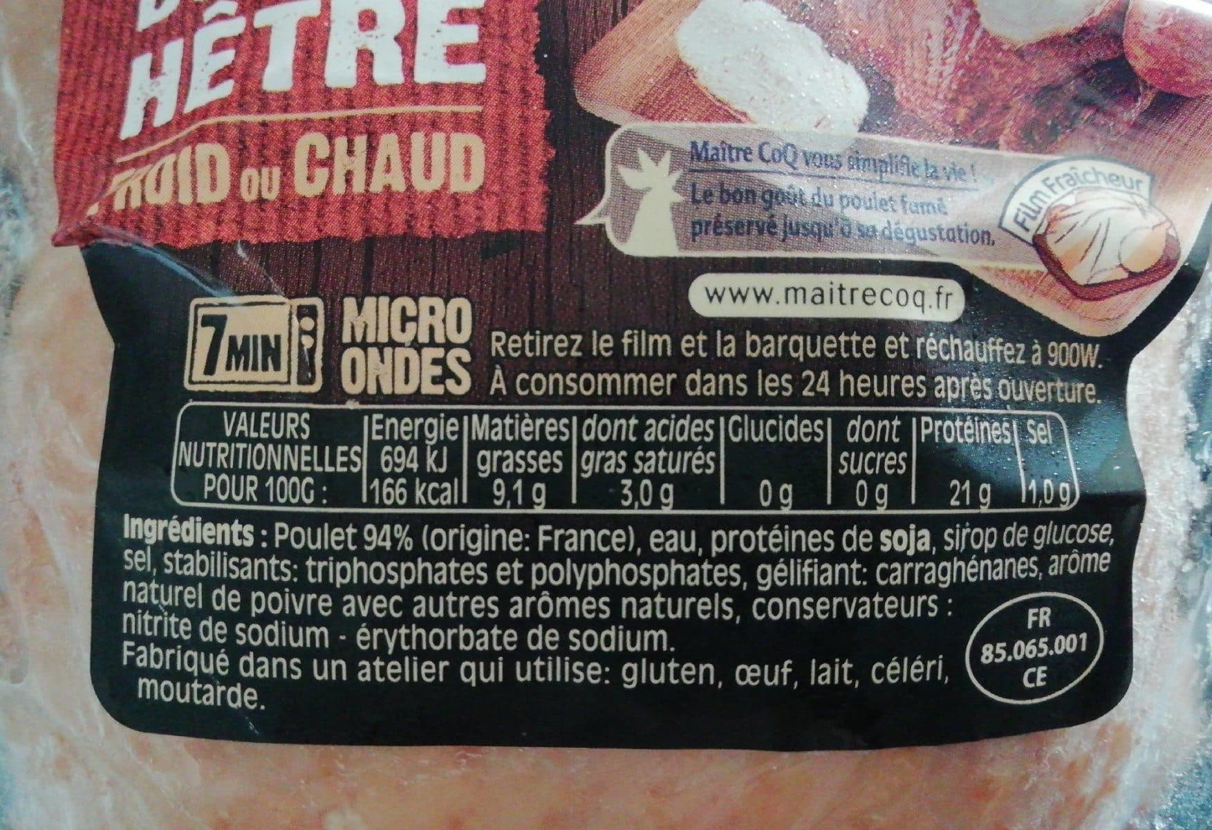 Maître CoQ Poulet cuit fumé packshot