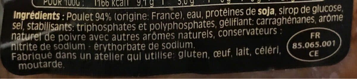 Open Food Facts Poulet Cuit Fumé packshot