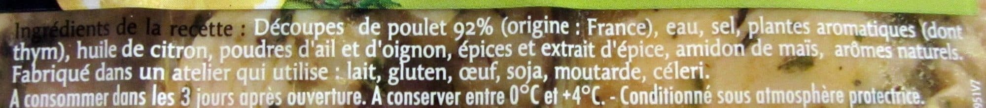Maître CoQ Morceaux choisis de poulet recette thym citron packshot