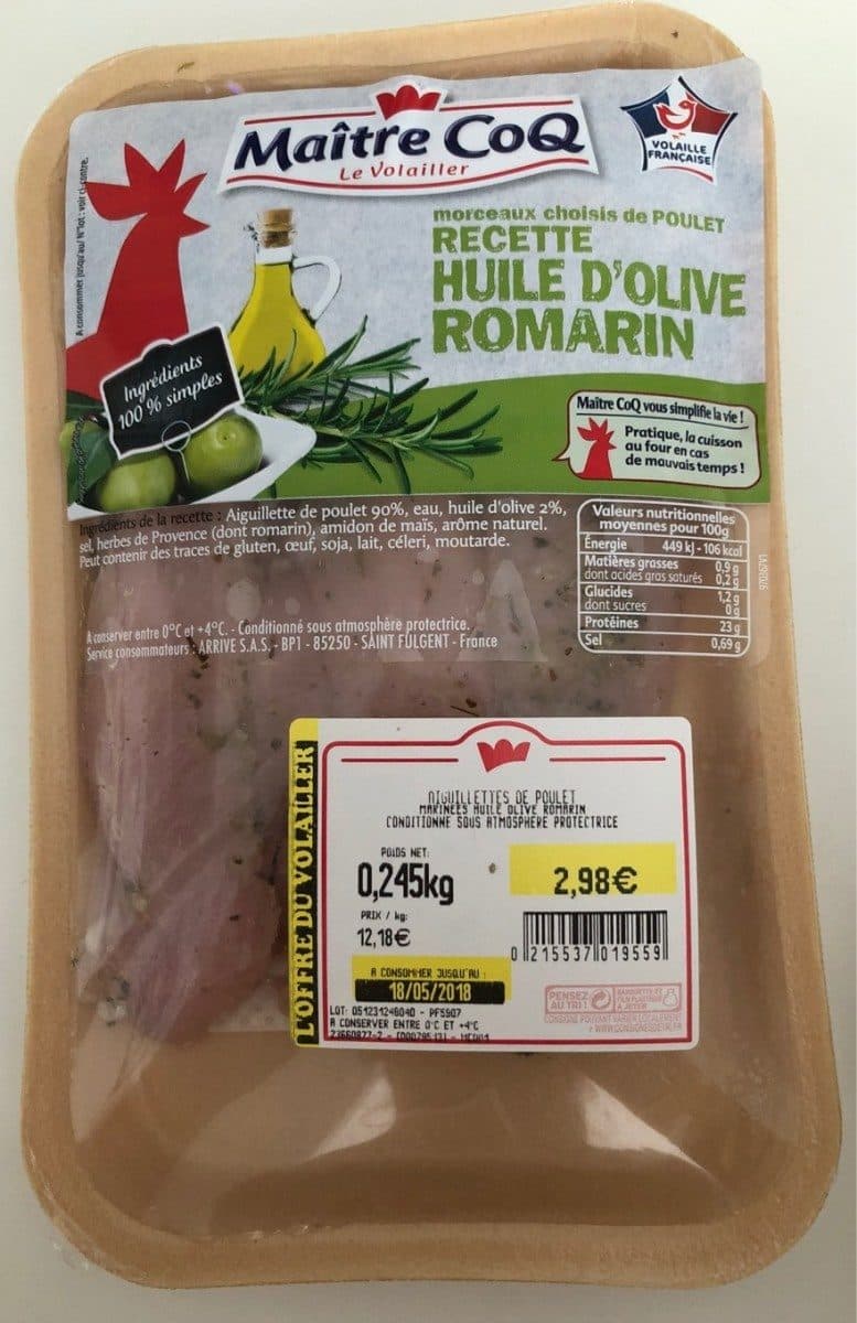 Maître CoQ Aiguillettes de poulet marinées huile olive romarin packshot