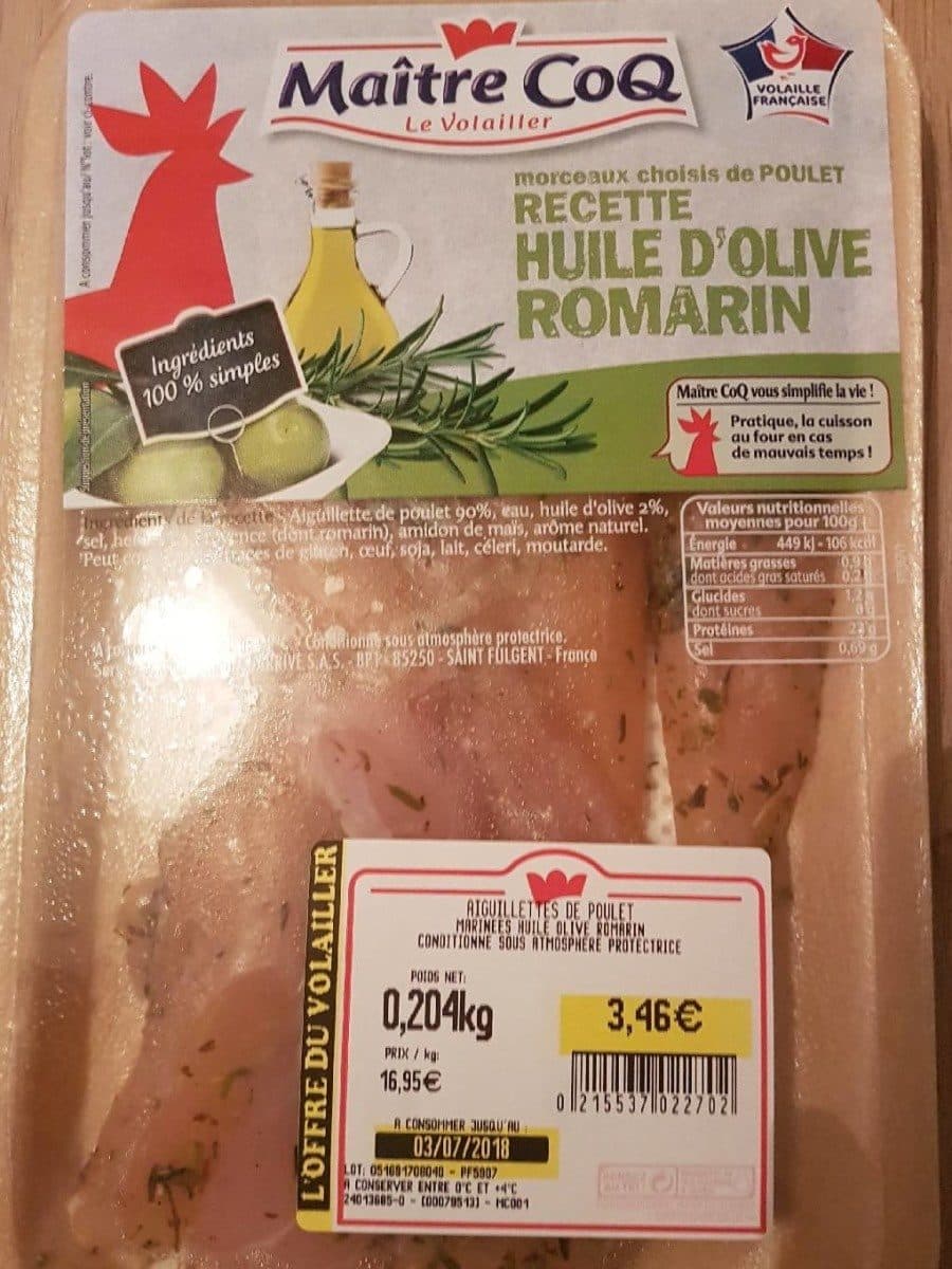 Maître CoQ Aiguillettes de poulet, huile d'olive romarin packshot