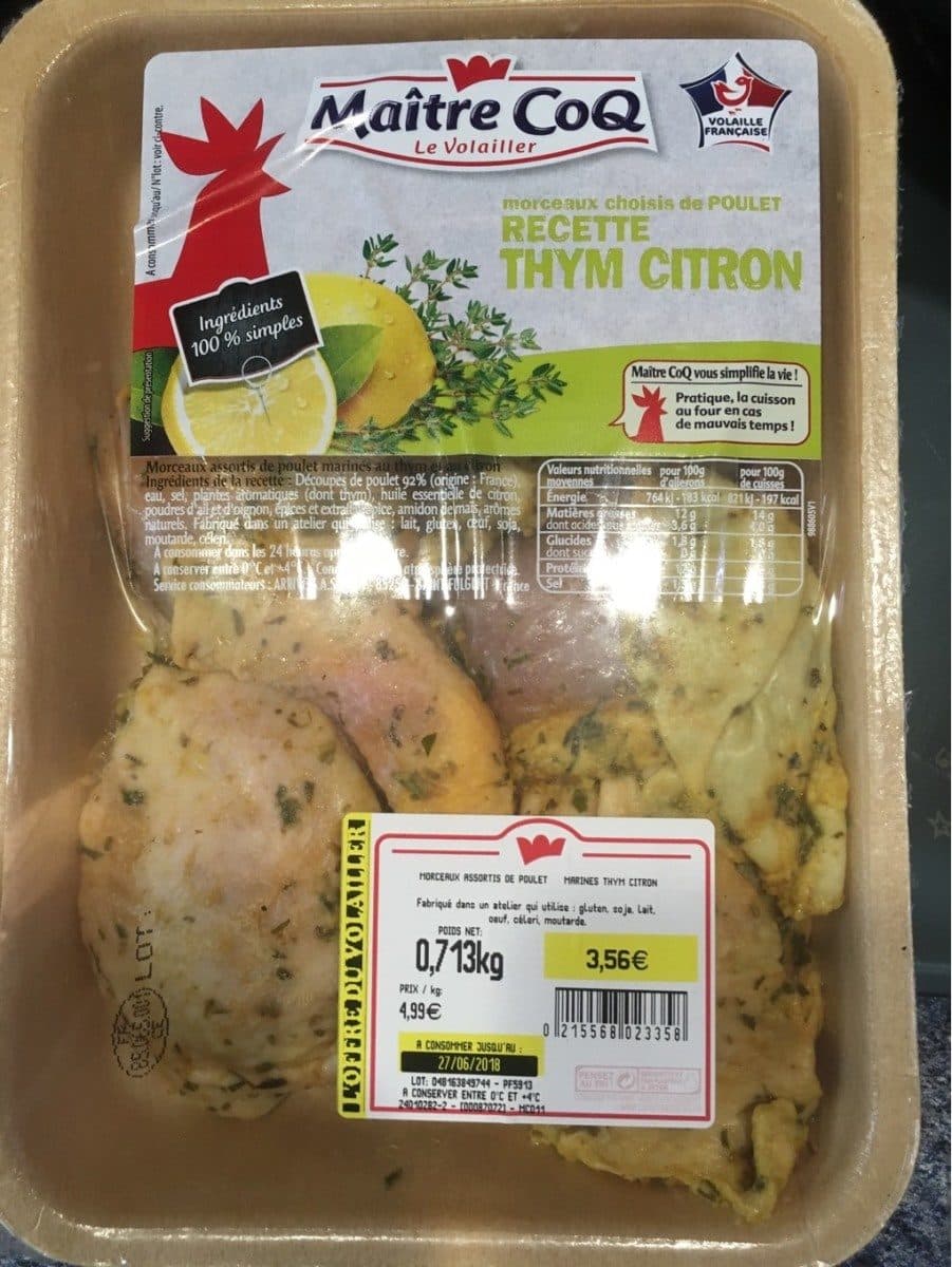 Maître CoQ Morceaux choisis fe poulet recette thym citron packshot
