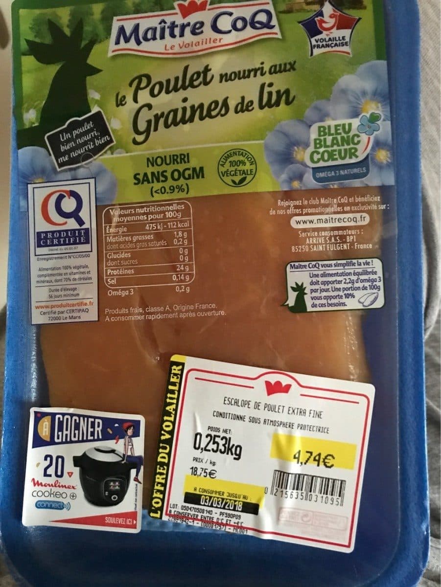 Maître CoQ Escalope de poulet extra fine packshot