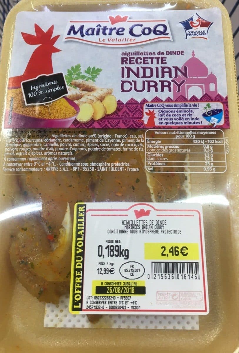 Maître CoQ Aiguillette de dinde au Curry packshot