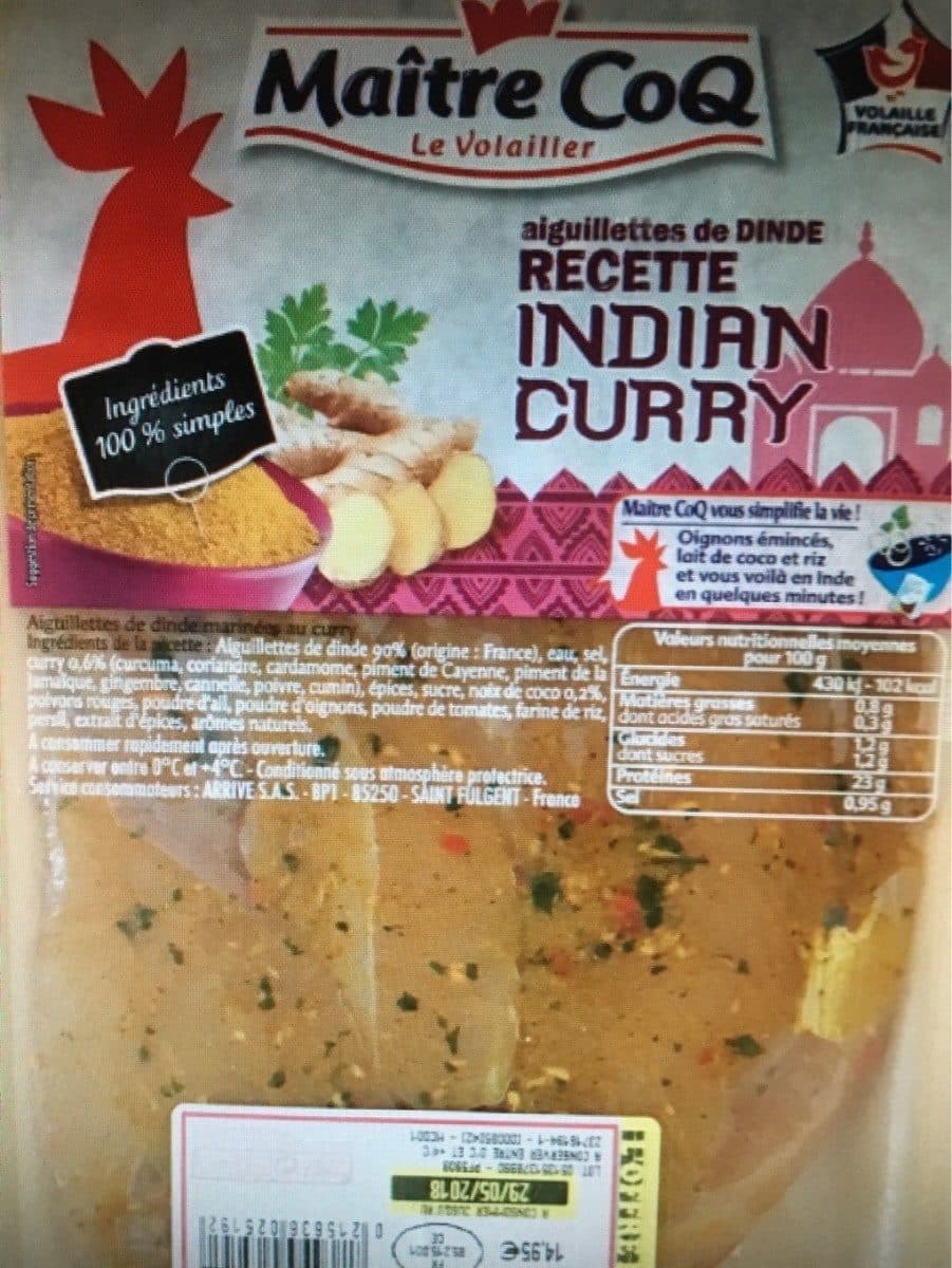 Maître CoQ Aiguillettes de DINDE recette INDIAN CURRY packshot