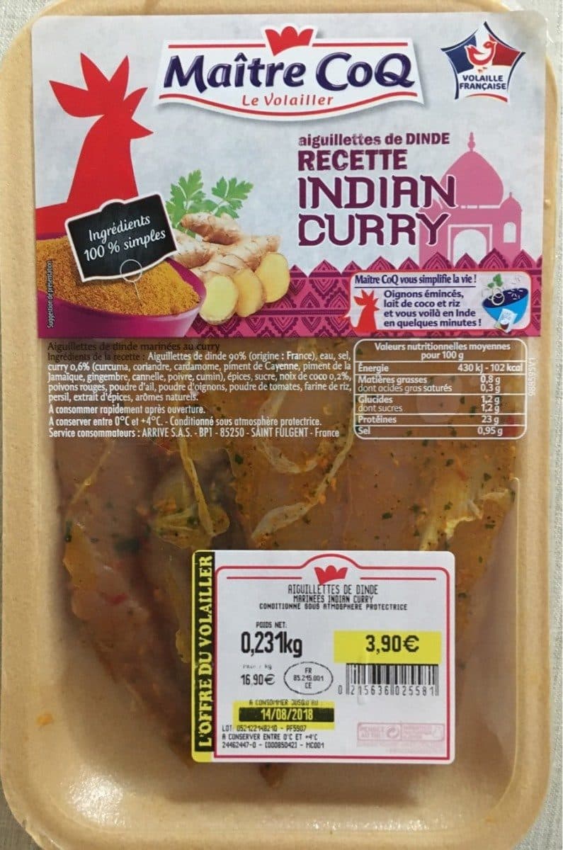 Maître CoQ Aiguillettes de dinde - recette Indian Curry packshot