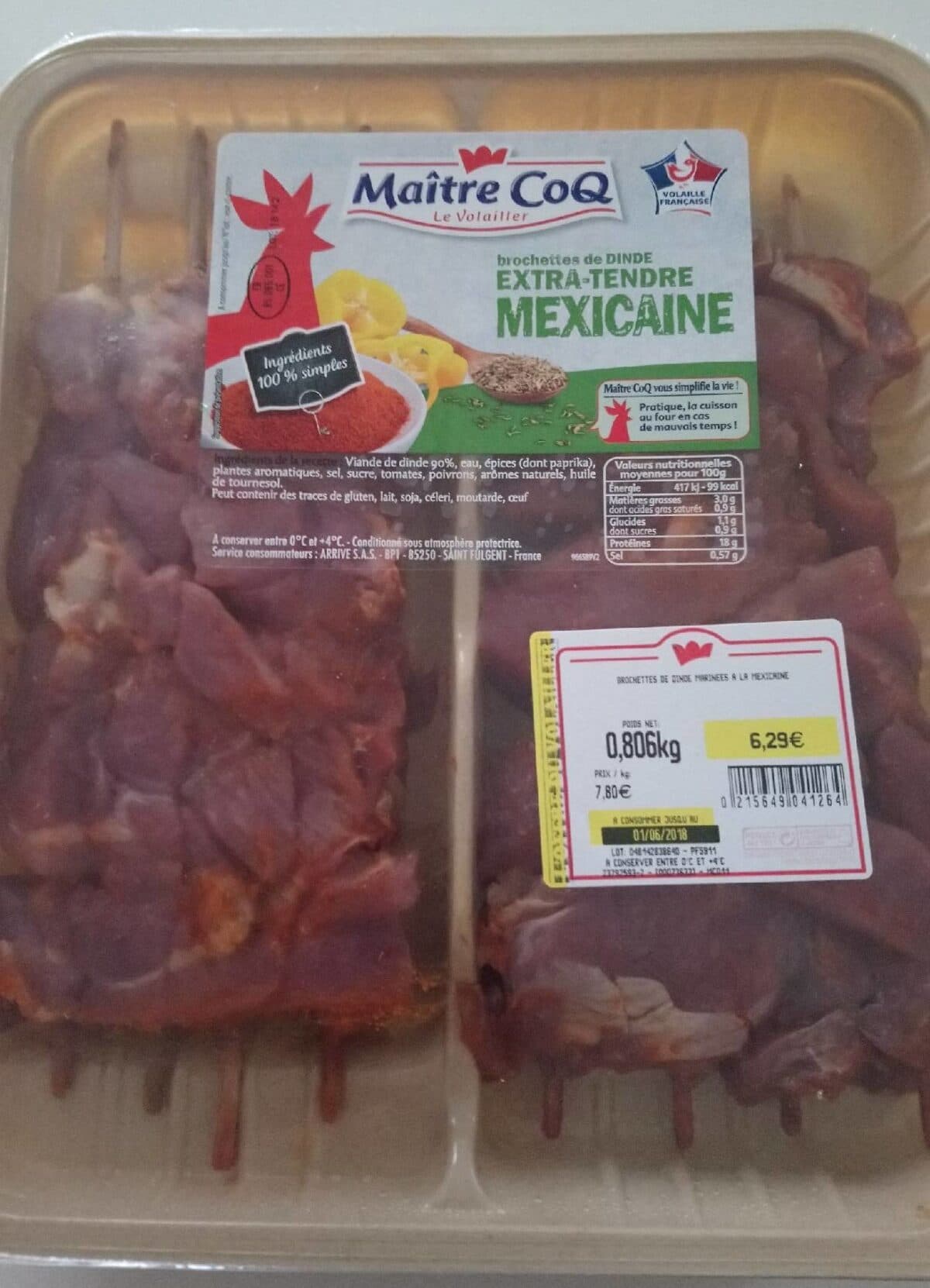Maître CoQ Brochettes de dinde Mexicaine packshot