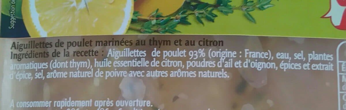 Open Food Facts Aiguillettes de poulet thym citron packshot