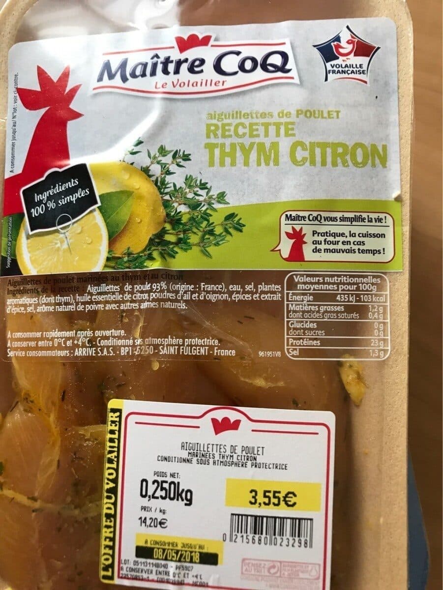 Maître CoQ Aiguillettes de poulet thym citron packshot