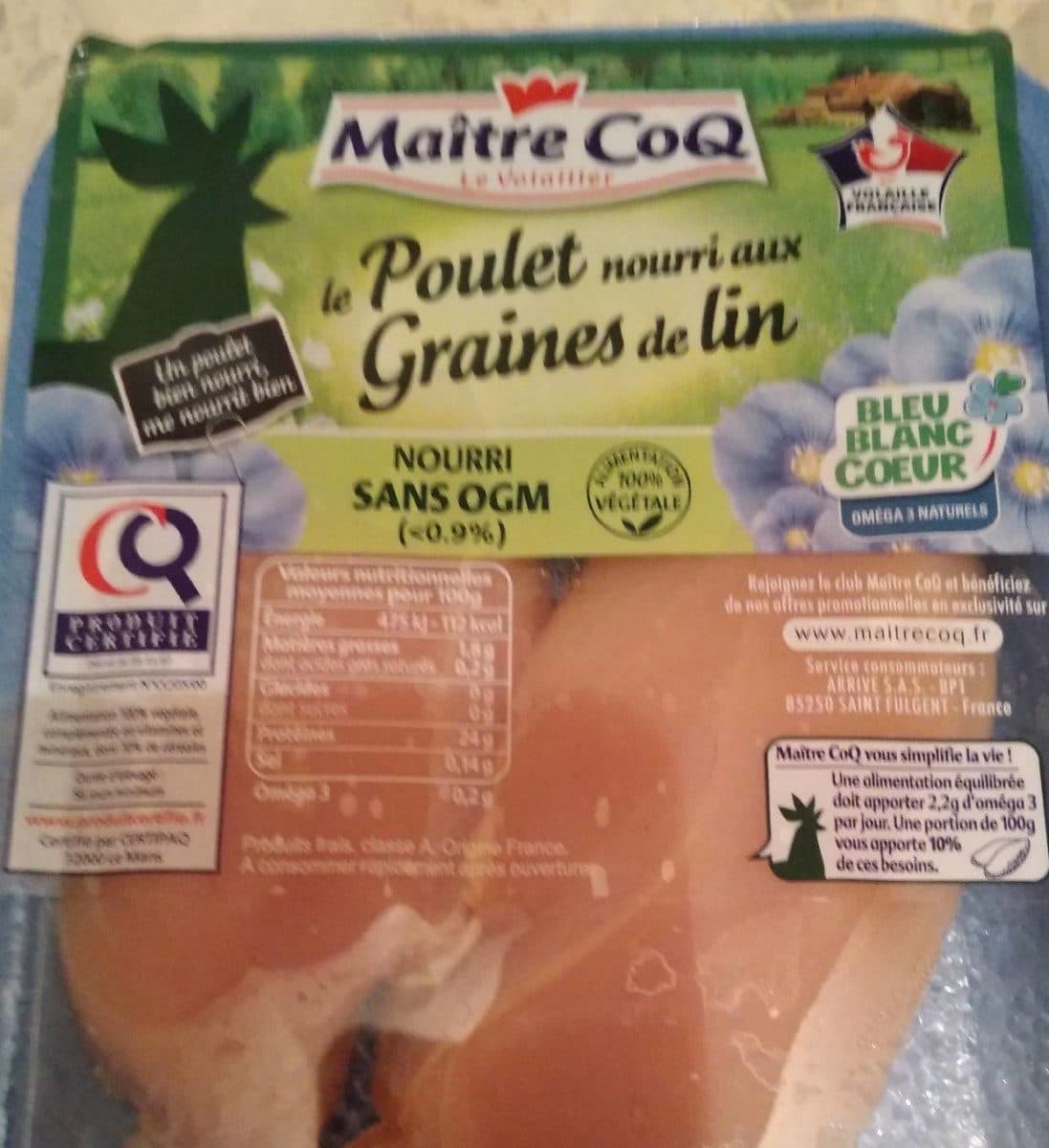 Open Food Facts Poulet nourri zux graines de lin packshot