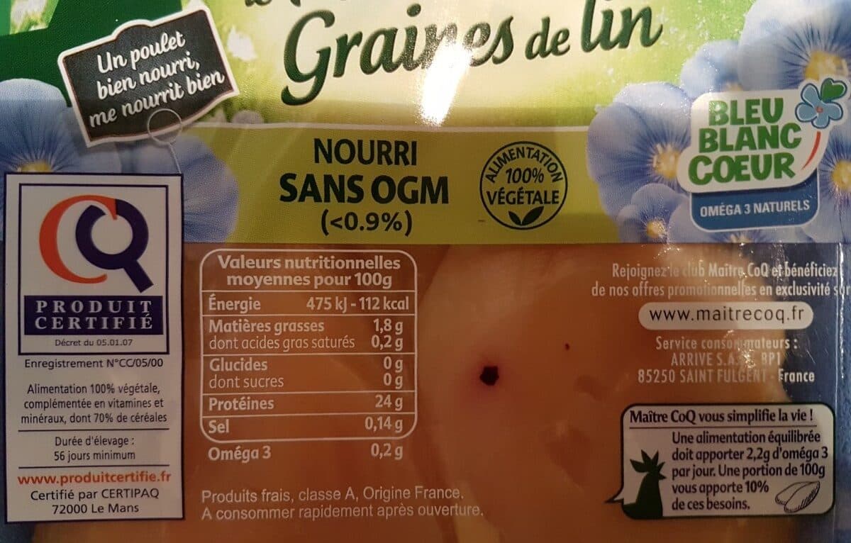 Maître CoQ Poulet nourri aux graines de lin packshot