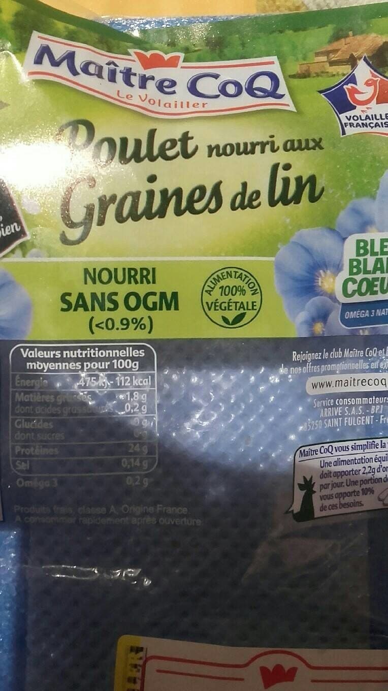 Maître CoQ Filets de poulet nourri aux graines de lin packshot