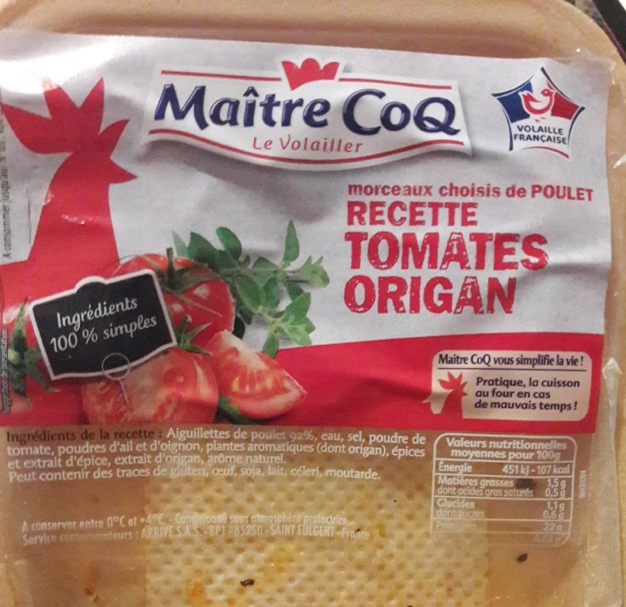 Maître CoQ Aiguillettes de poulet tomates origan packshot