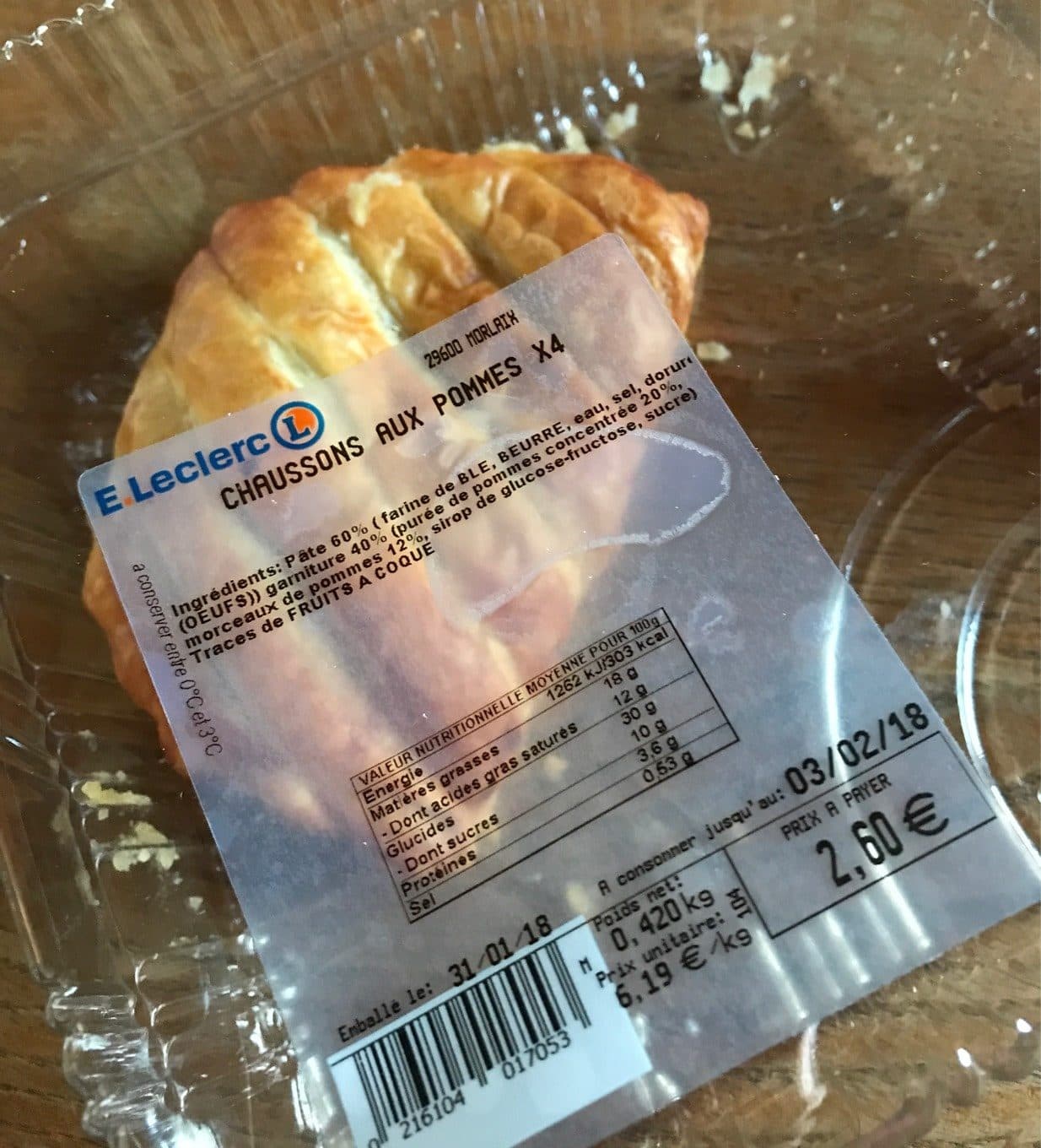 Leclerc Chaussons aux pommes packshot