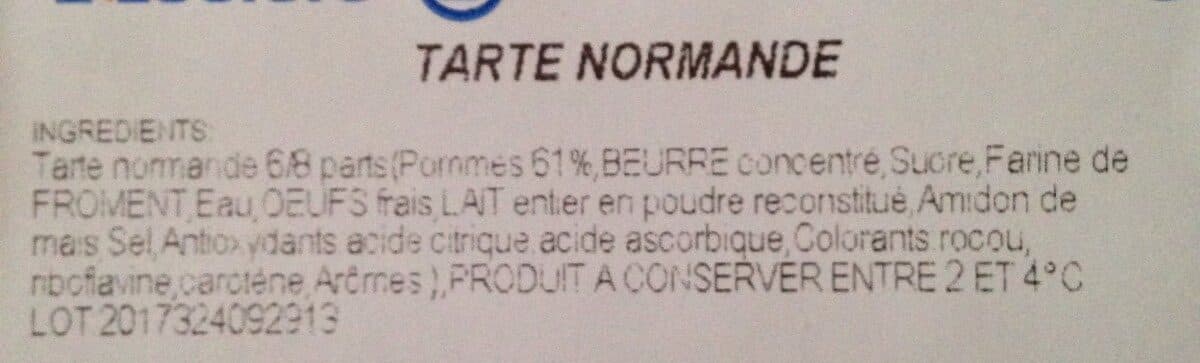 Open Food Facts Tarte normande packshot
