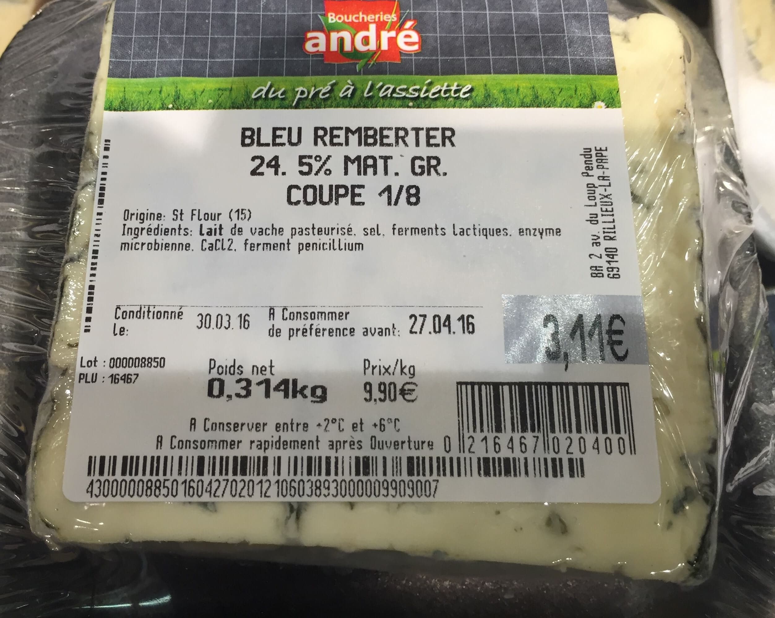 Boucheries André Bleu Remberter packshot