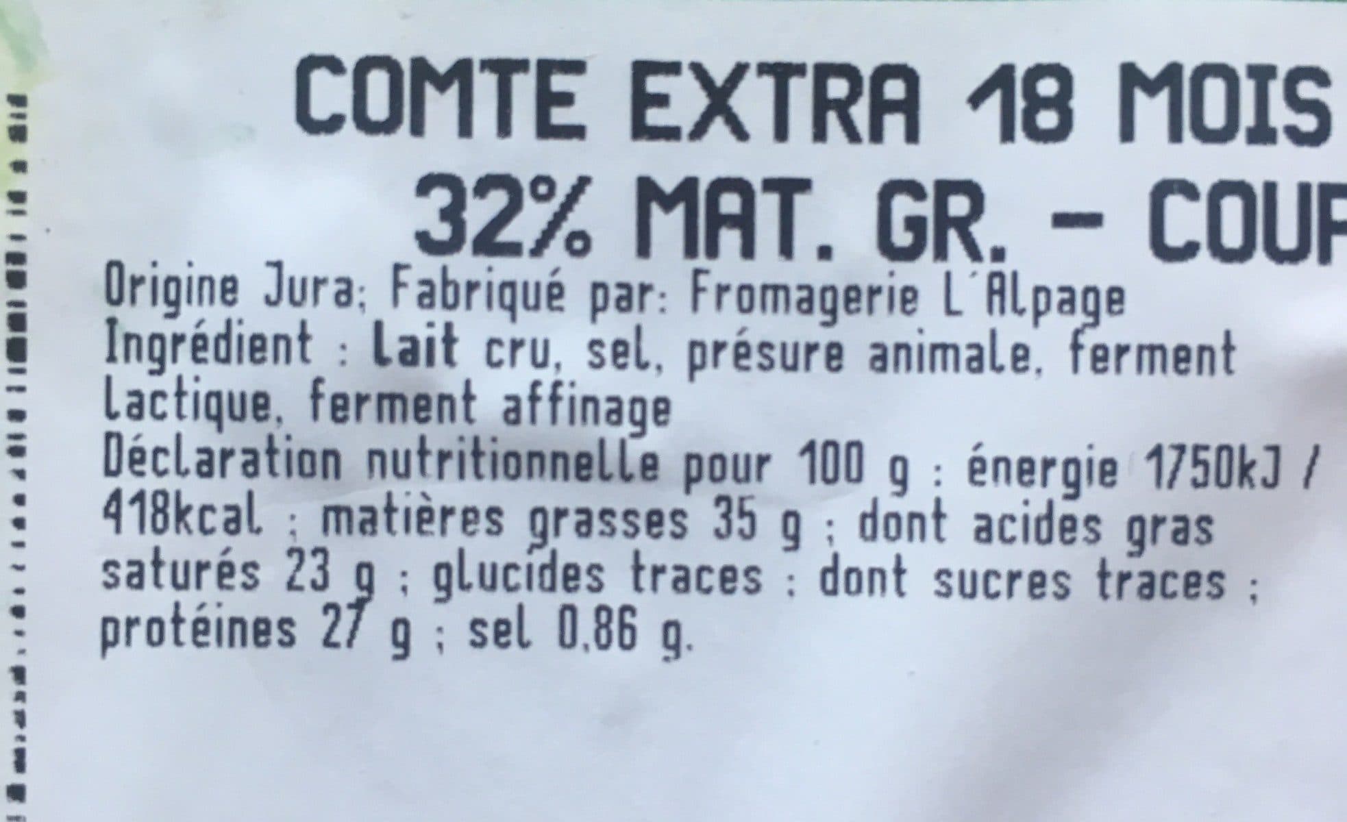 Boucheries André Comté extra - 18 Mois AOP packshot