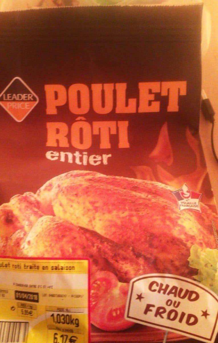 Leader Price Poulet rôti entier packshot