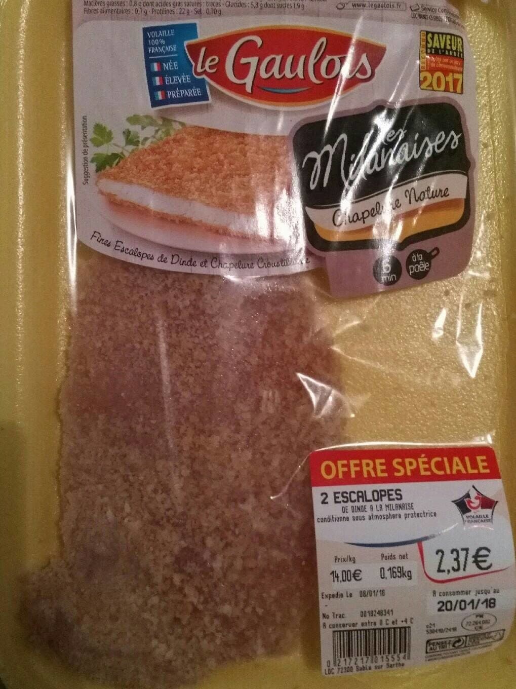 Le Gaulois Escalope milanaise nature packshot