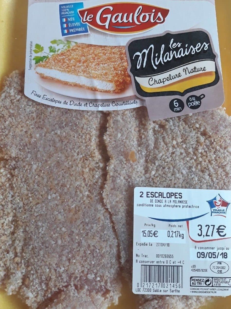 Le Gaulois 2 escalopes de dinde à la milanaise packshot
