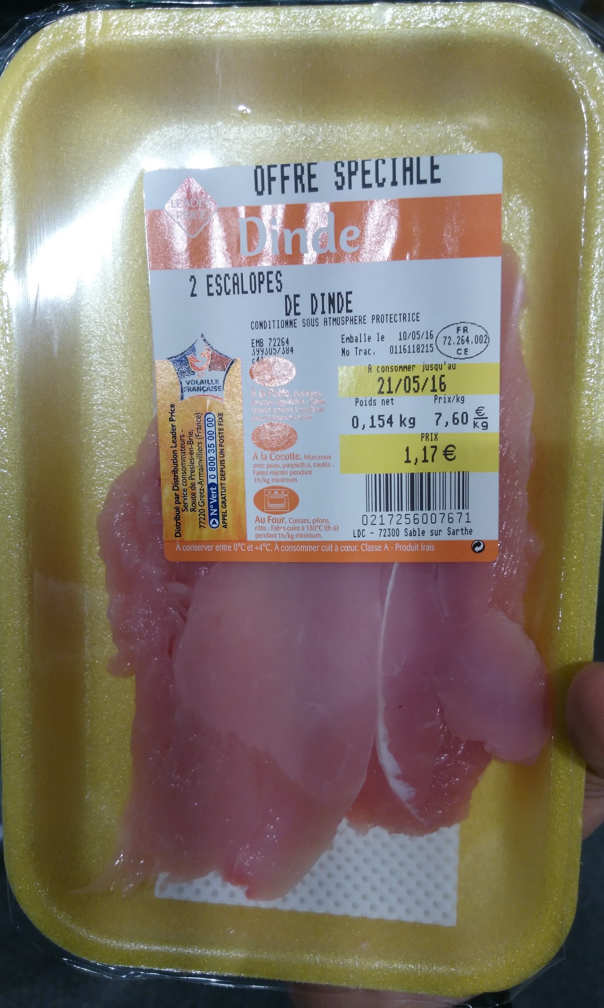 Leader Price 2 Escalopes de Dinde packshot