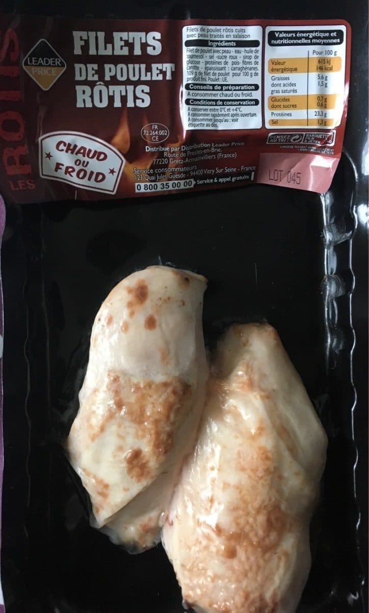 Leader Price Filets de poulet rôtis packshot