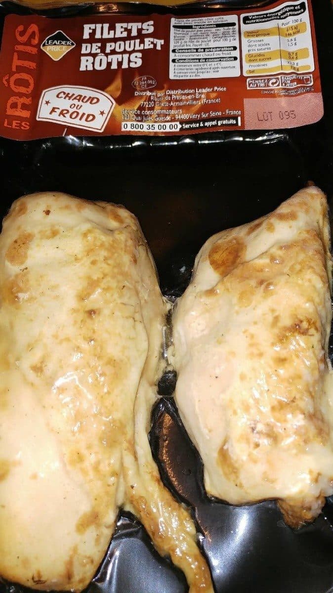 Leader Price Filets de poulet rotis packshot