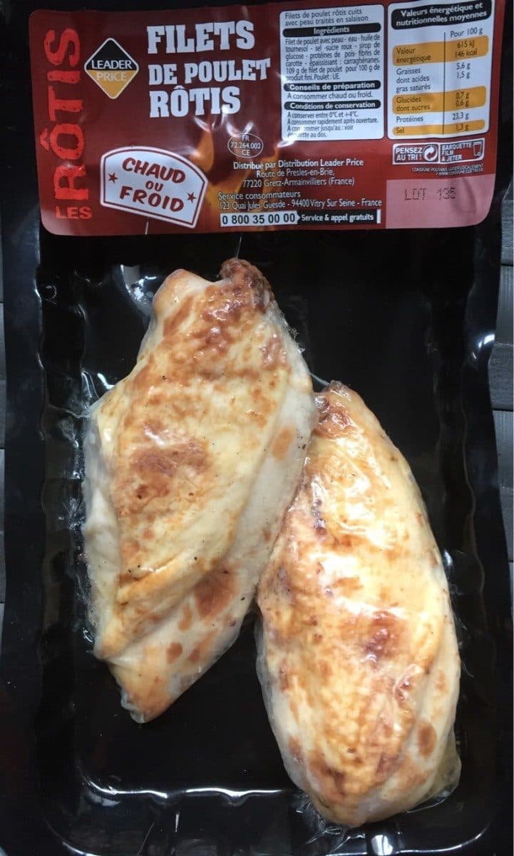 Leader Price Filets de poulet rôtis packshot