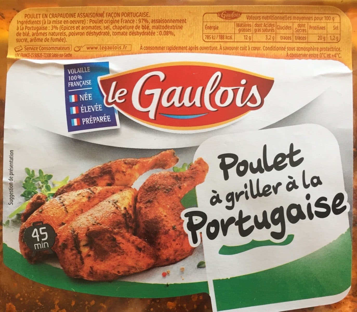 Le Gaulois Poulet à griller à la portugaise packshot