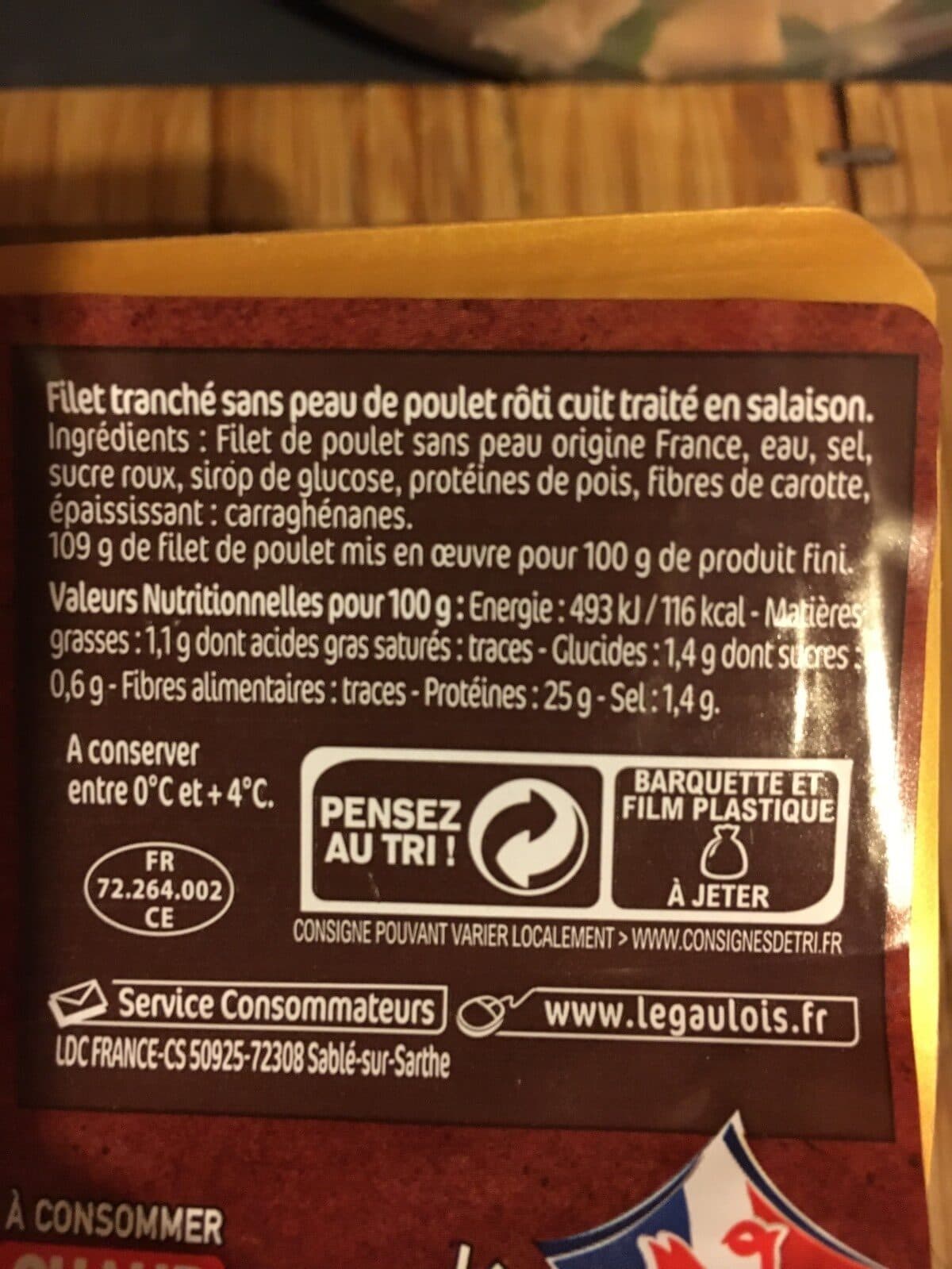 Le Gaulois Tranches de filet de poulet roti packshot