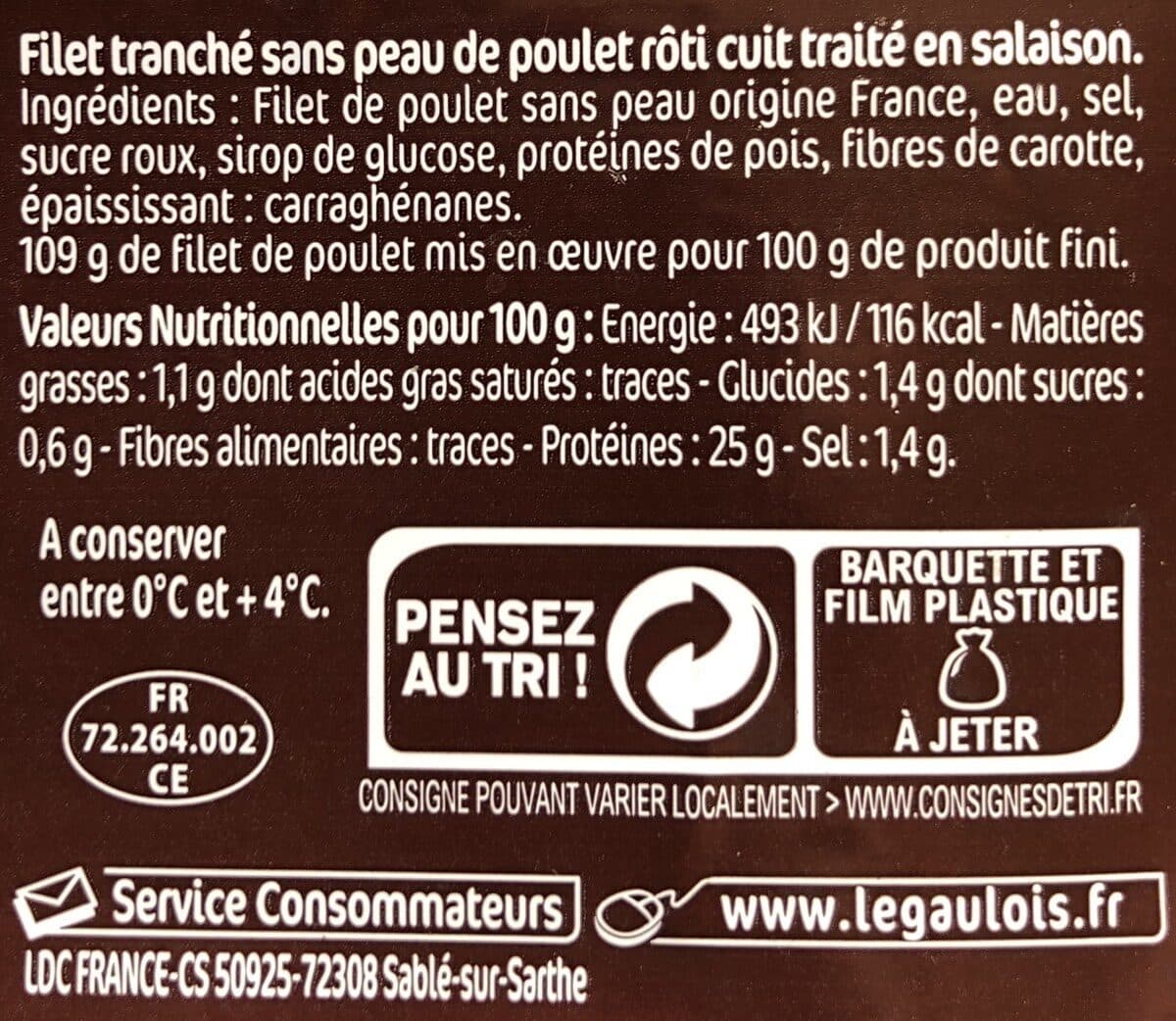 Le Gaulois Tranche de filet de poulet rôti packshot
