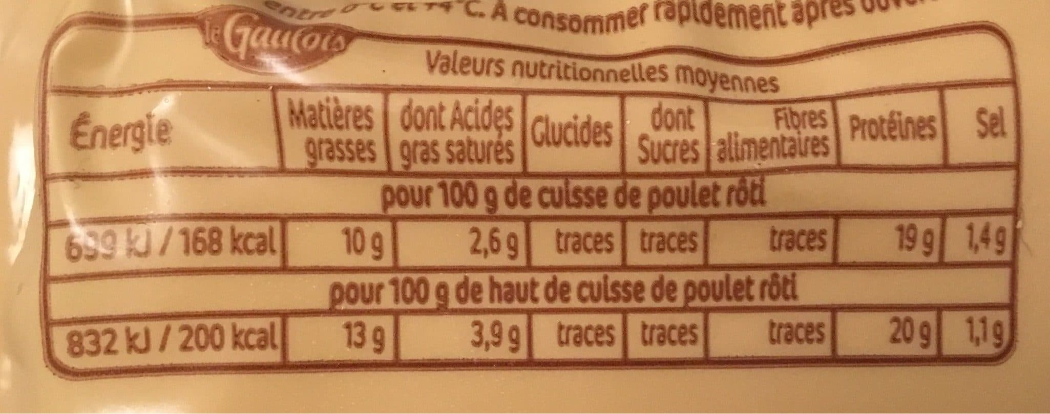 Le Gaulois Cuisses de poulet rôti packshot
