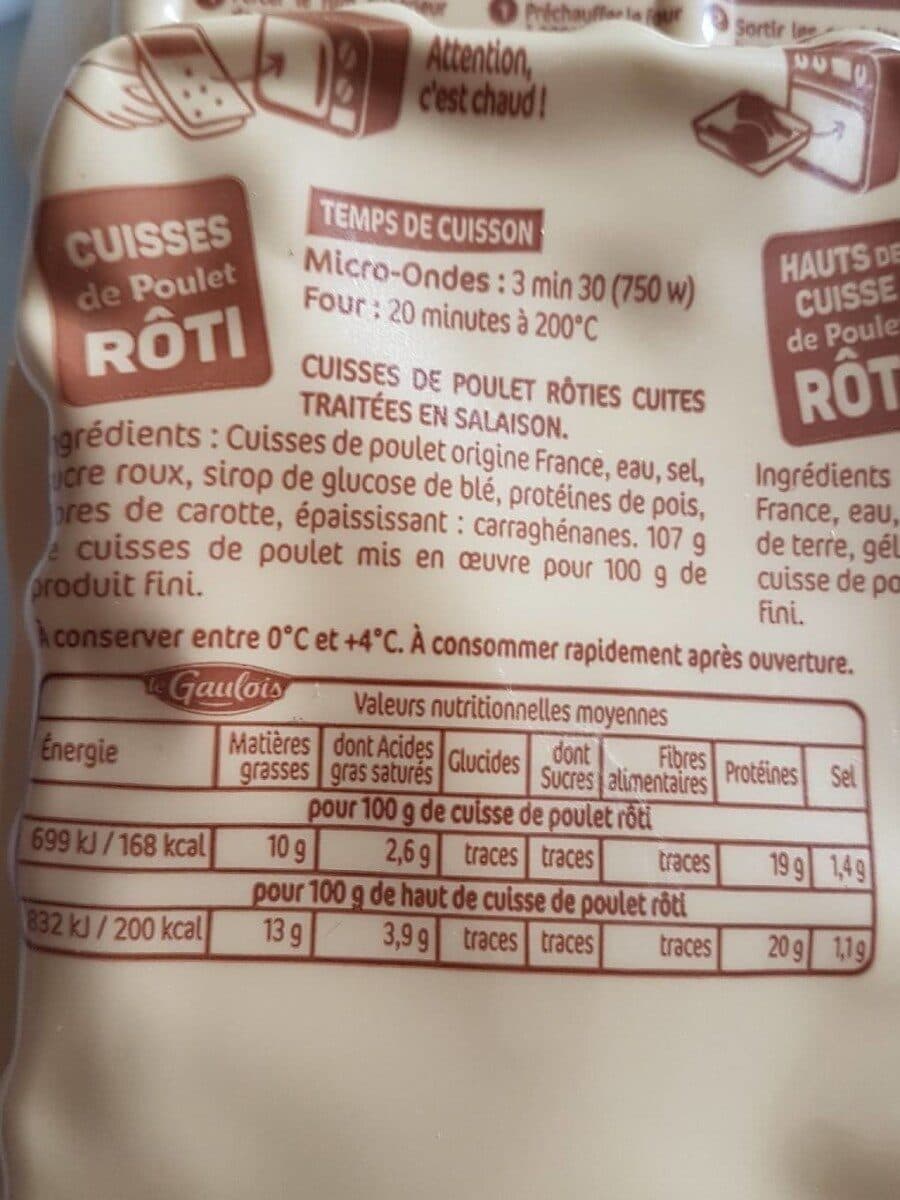 Le Gaulois Cuisses de poulet roti packshot