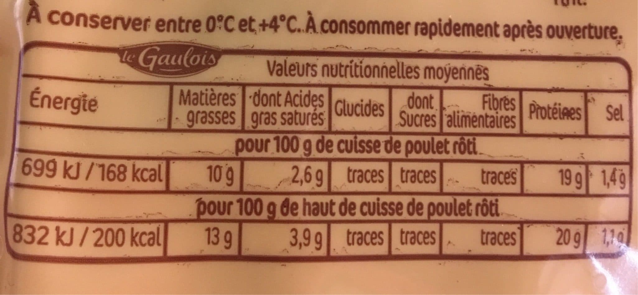Le gaulois Cuisses de poulet roti packshot