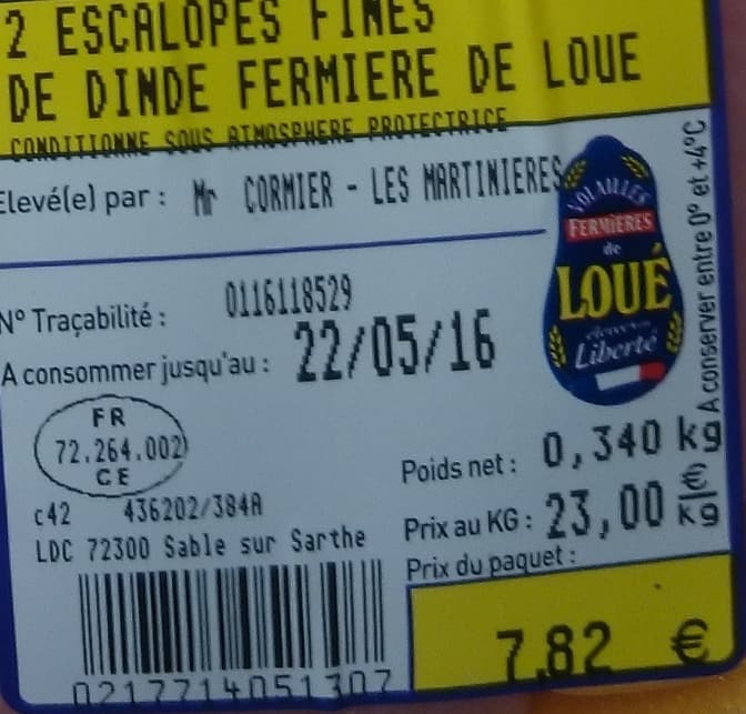 Loué Escalopes Fines de dinde fermière packshot