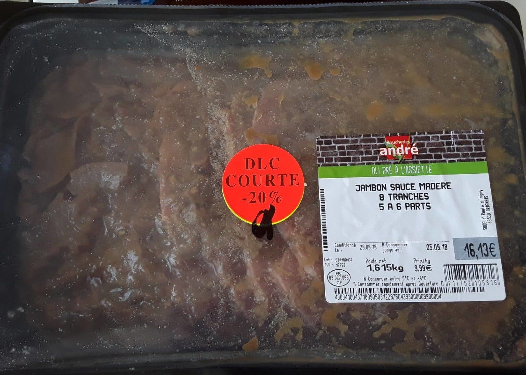 Open Food Facts Jambon sauce madère 8 tranches 5 à 6 parts packshot