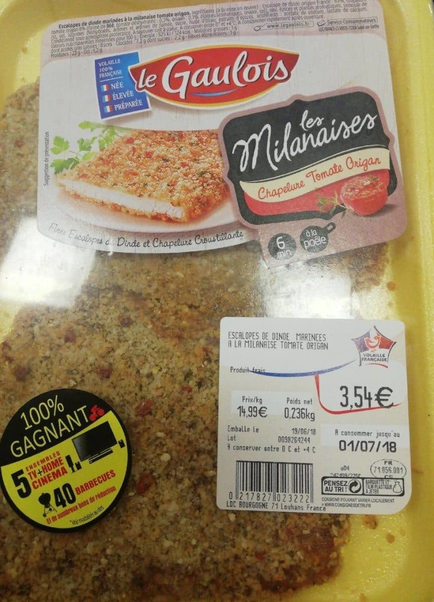 Le Gaulois Escalope dinde marinees a la milanaise tomate origan packshot