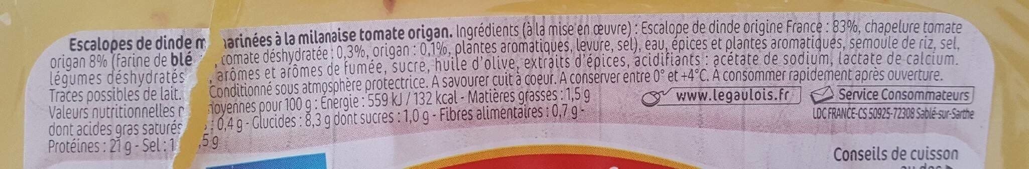 Le Gaulois Escalope dinde marinees a la milanaise tomate origan packshot