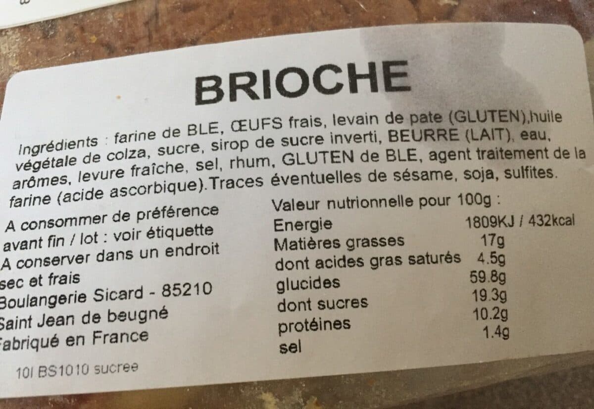 Open Food Facts Brioche packshot