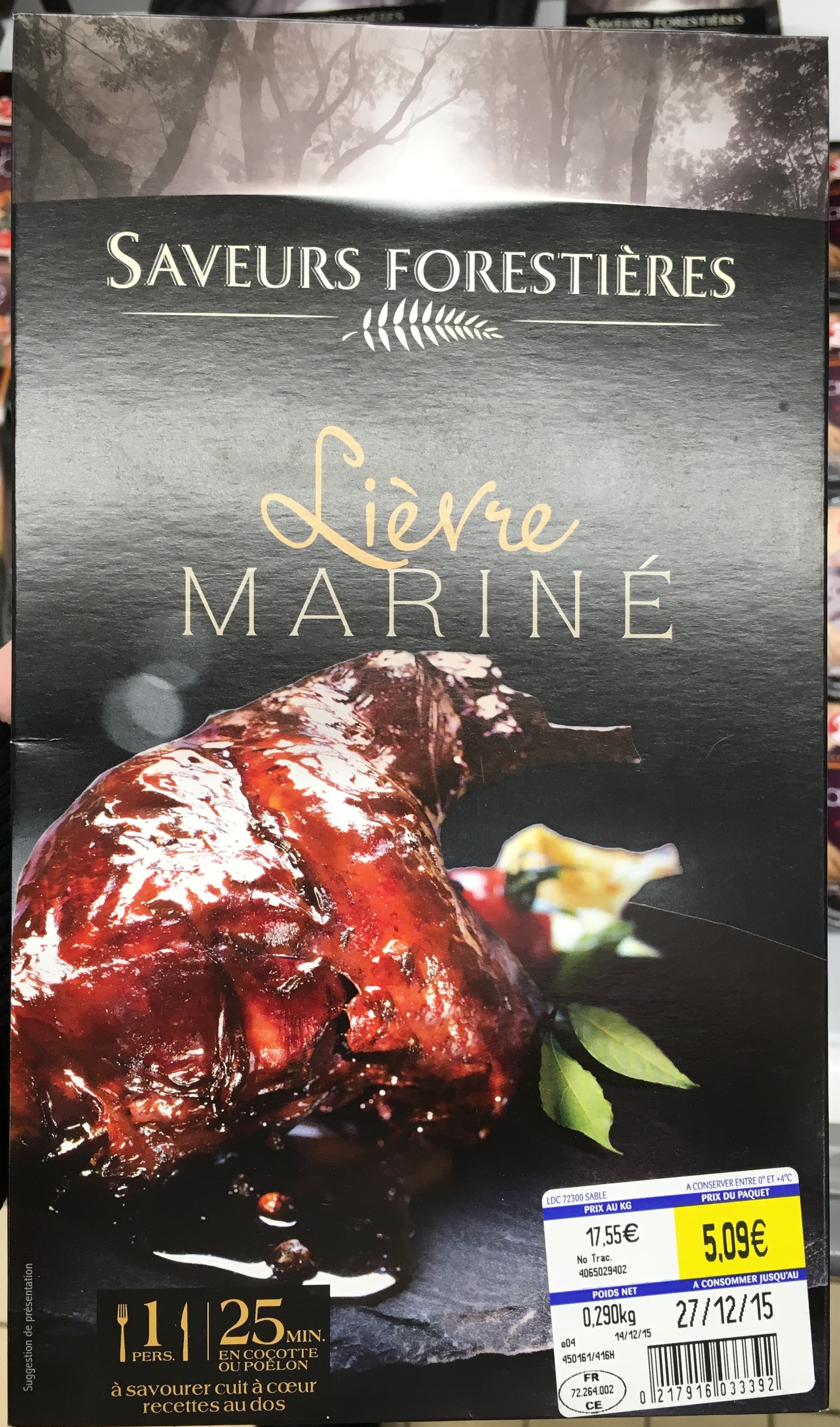 Saveurs Forestières Lièvre mariné packshot