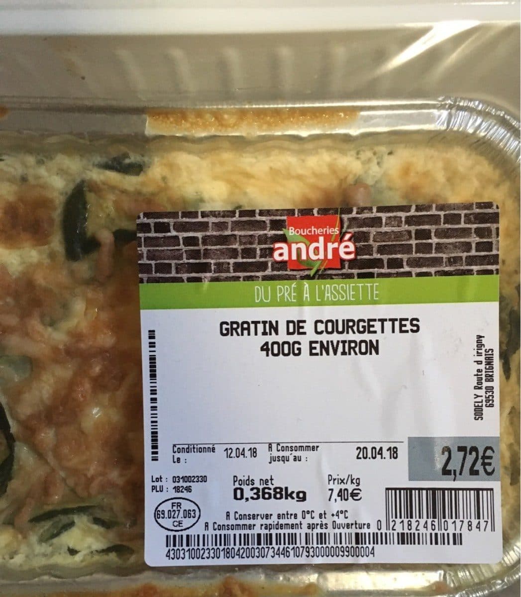 Open Food Facts Gratin de courgettes packshot