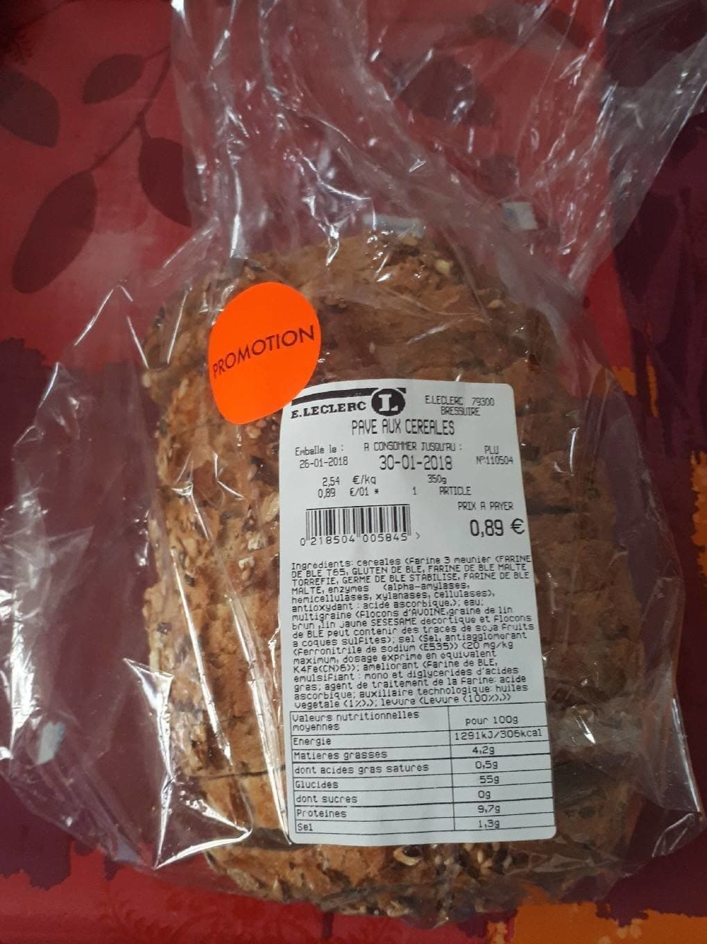 E.Leclerc Pavé aux céréales packshot