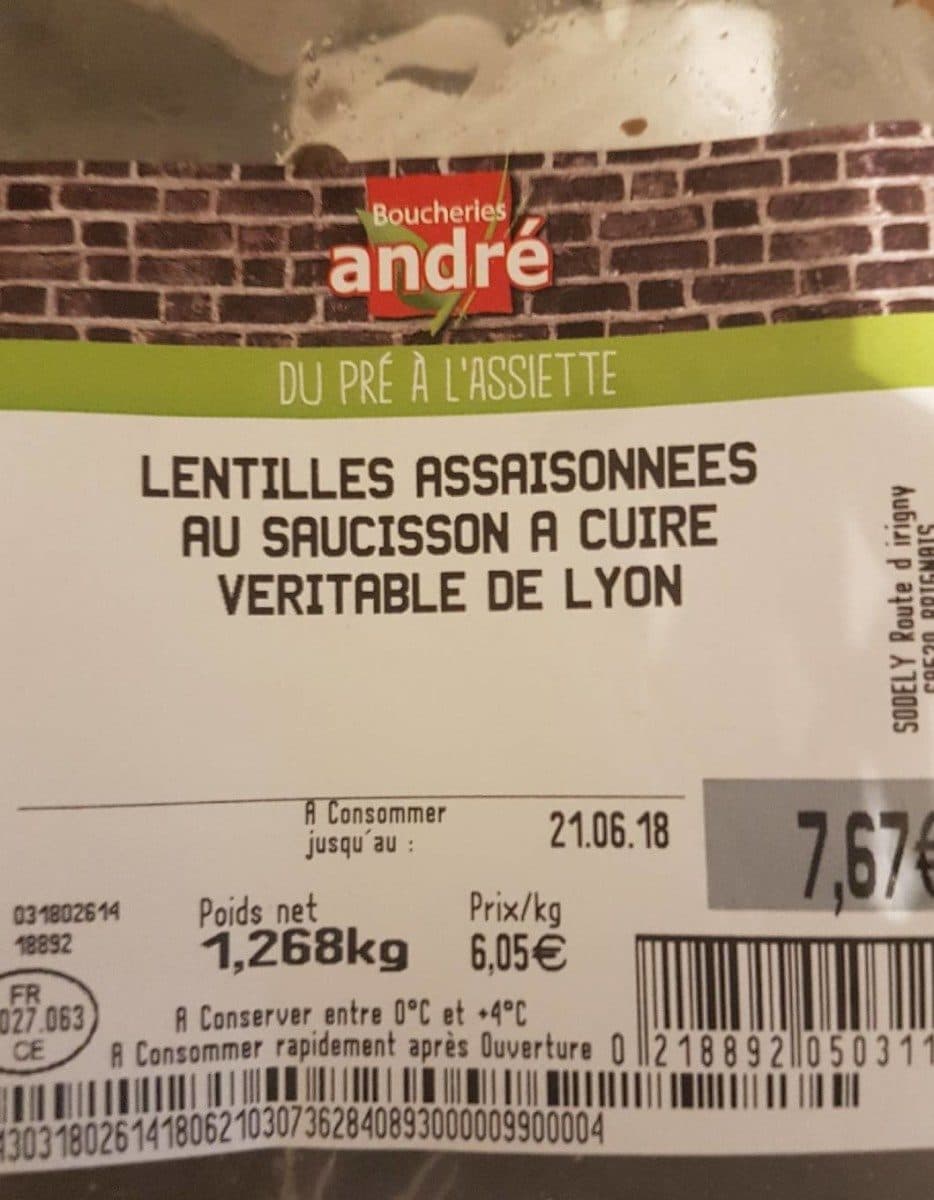 Open Food Facts Salade de lentilles packshot